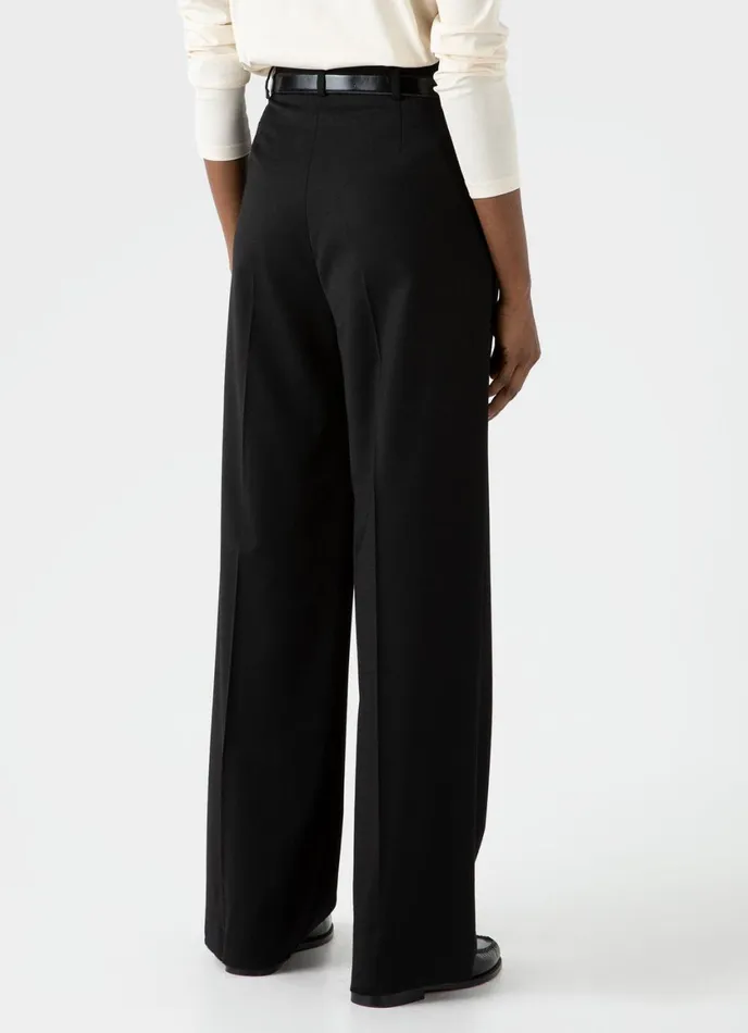 Pleated Wool Trouser Black Women SUNSPEL Pants