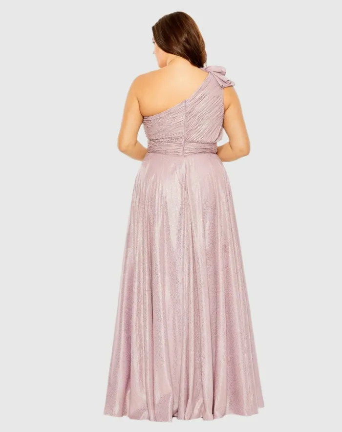 Plus Size Dresses Floral Detail One Shoulder Gown Plus Lilac Mac Duggal Women
