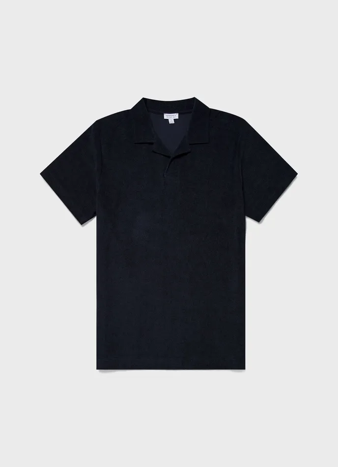 Polo Shirts Towelling Polo Shirt Navy ussunspel Men
