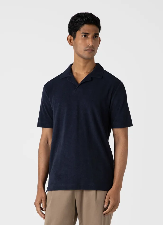 Polo Shirts Towelling Polo Shirt Navy ussunspel Men
