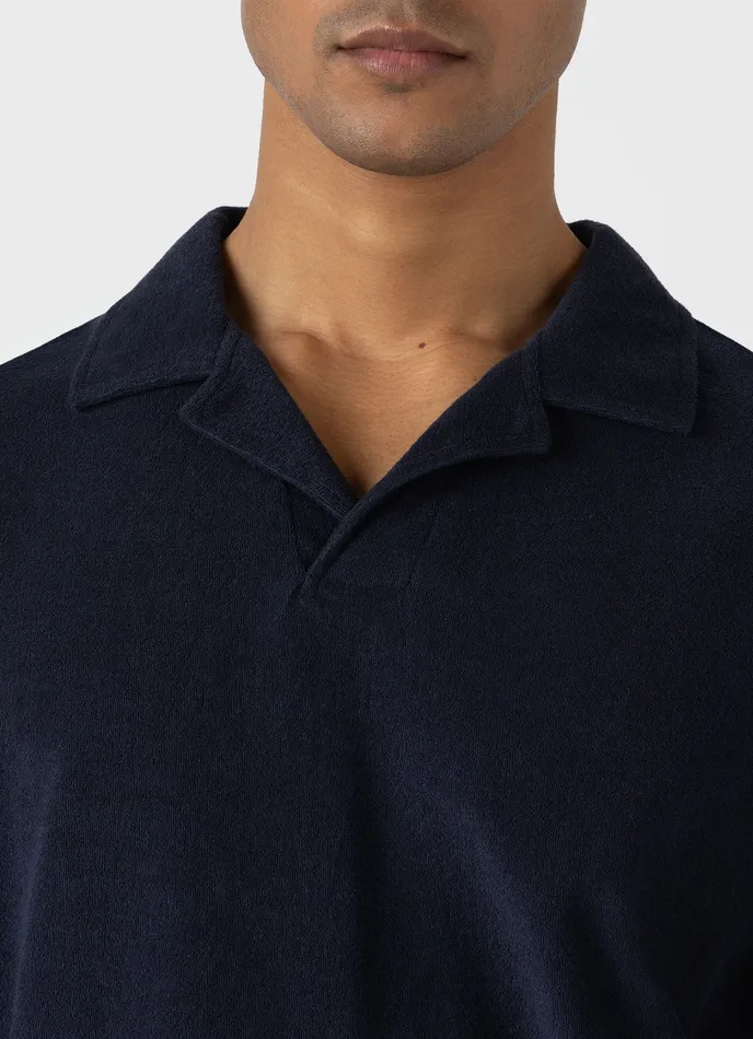 Polo Shirts Towelling Polo Shirt Navy ussunspel Men