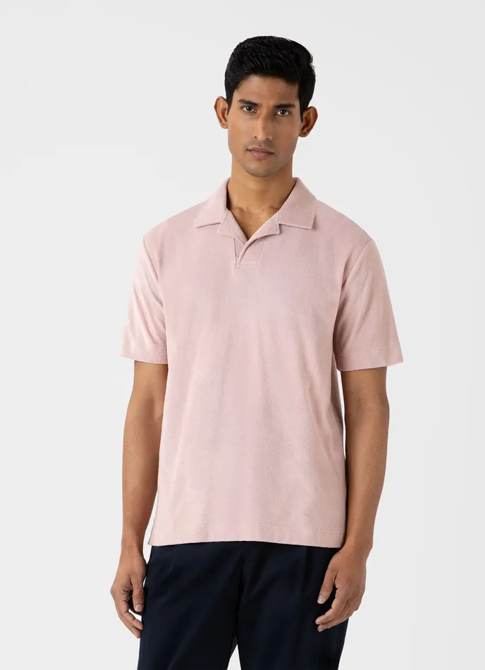Polo Shirts Towelling Polo Shirt Pale Pink ussunspel Men Polo Shirts Towelling Polo Shirt Pale Pink ussunspel Men