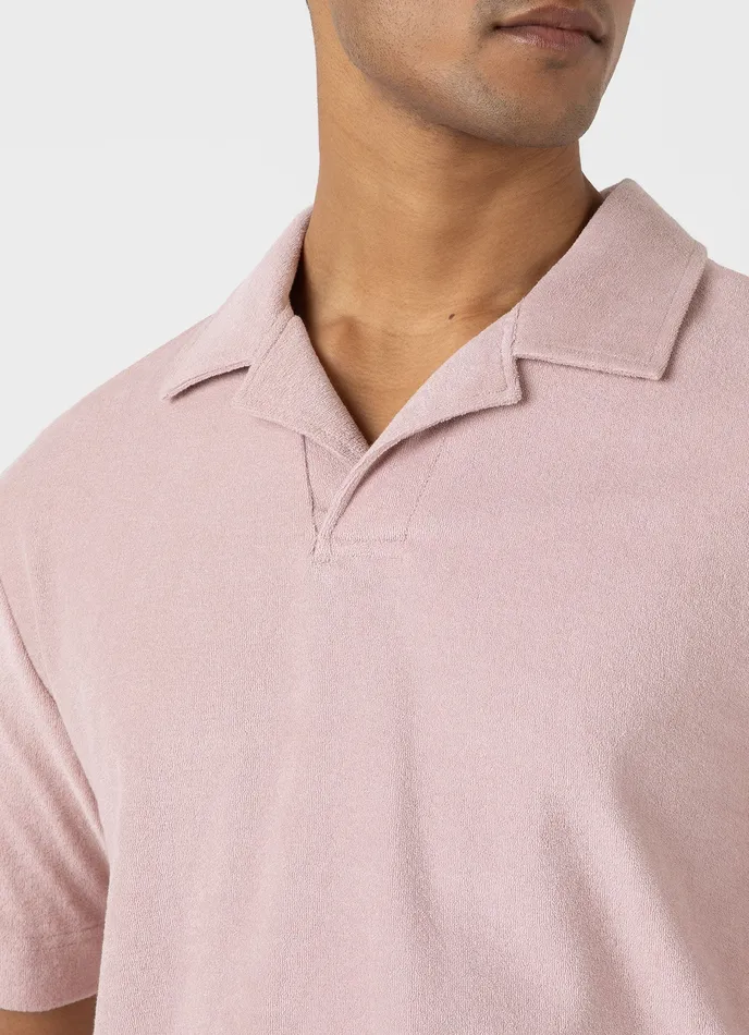 Polo Shirts Towelling Polo Shirt Pale Pink ussunspel Men Polo Shirts Towelling Polo Shirt Pale Pink ussunspel Men