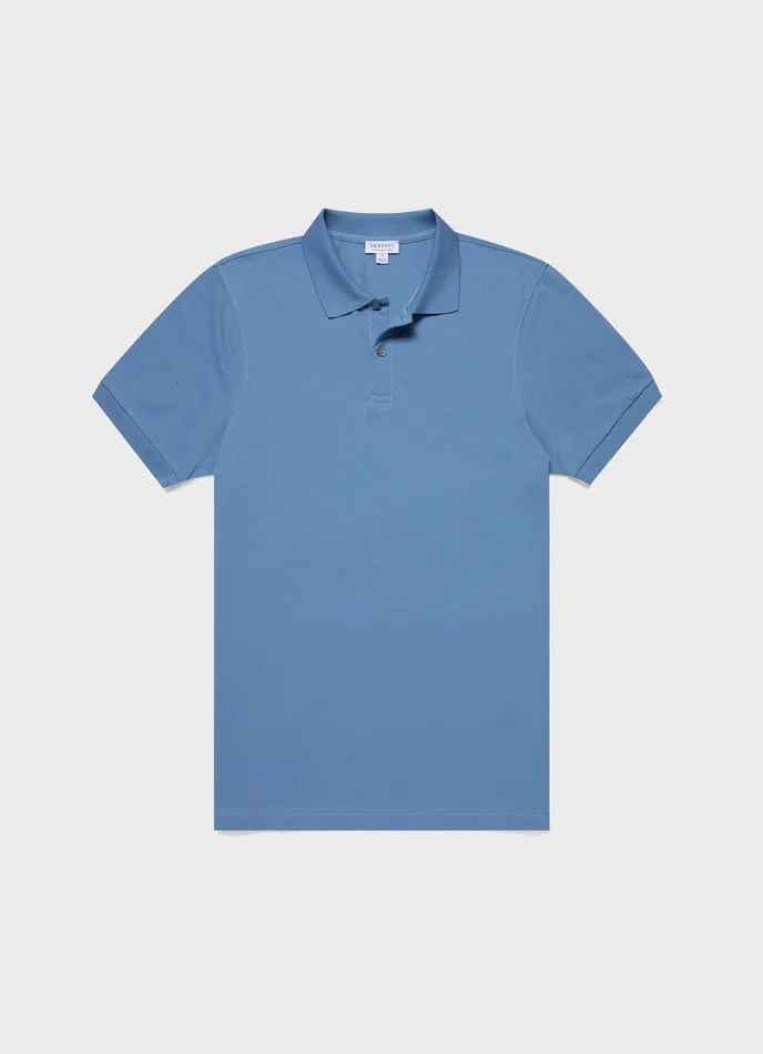 Polo Shirts ussunspel Men Piqu Polo Shirt Como Blue