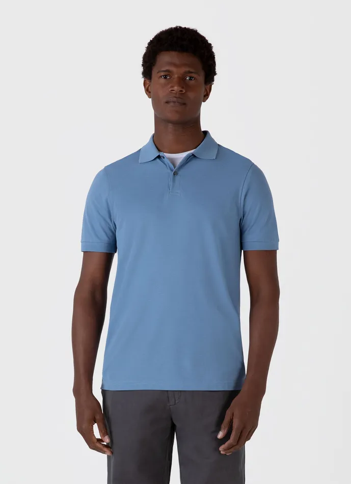 Polo Shirts ussunspel Men Piqu Polo Shirt Como Blue