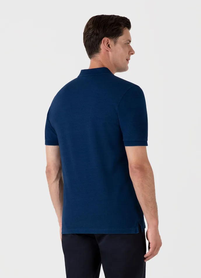 Polo Shirts ussunspel Men Piqu Polo Shirt Real Indigo Polo Shirts ussunspel Men Piqu Polo Shirt Real Indigo