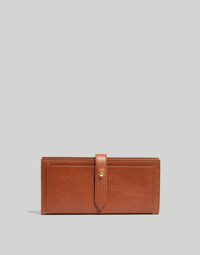 Pouches and Wallets Women Madewell The Leather Post Wallet English Saddle