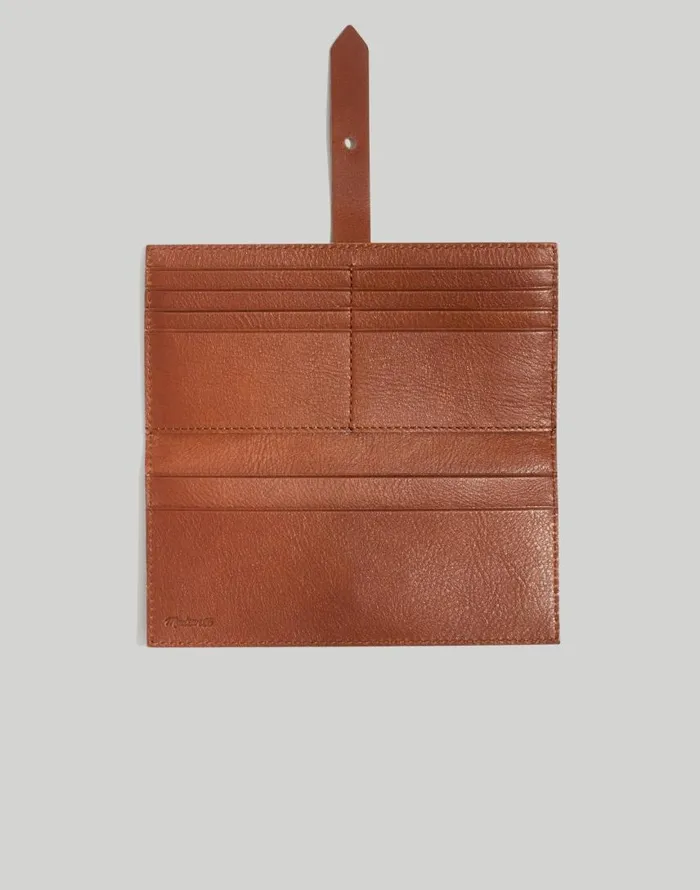 Pouches and Wallets Women Madewell The Leather Post Wallet English Saddle