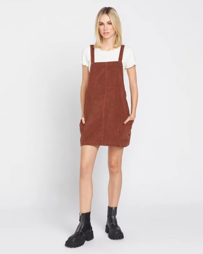 Power Chord Dress 8211 Chestnut Brown Womens Volcom Dresses