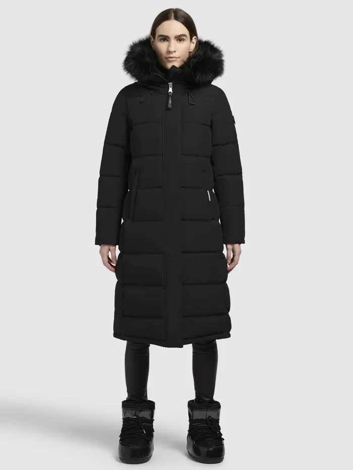Quilted Coats KHUJO Women Mantel PORDE Schwarz Schwarz
