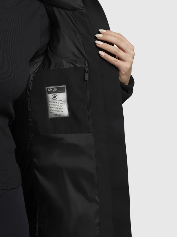 Quilted Coats KHUJO Women Mantel PORDE Schwarz Schwarz
