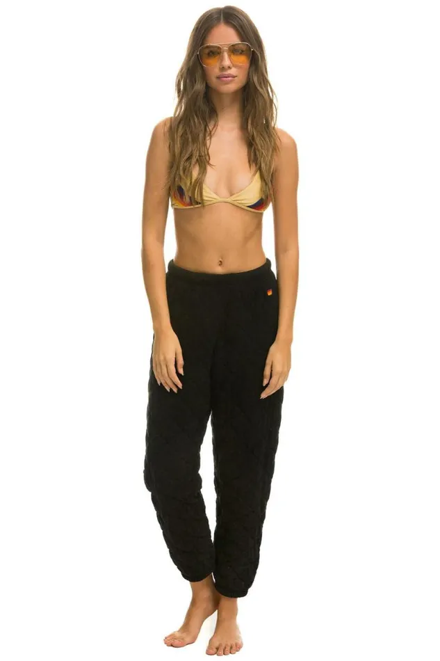 Quilted Sweatpants 8211 Black Women Aviator Nation Sweatpants