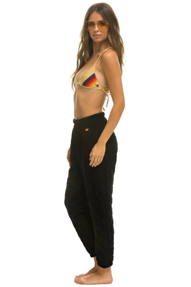 Quilted Sweatpants 8211 Black Women Aviator Nation Sweatpants