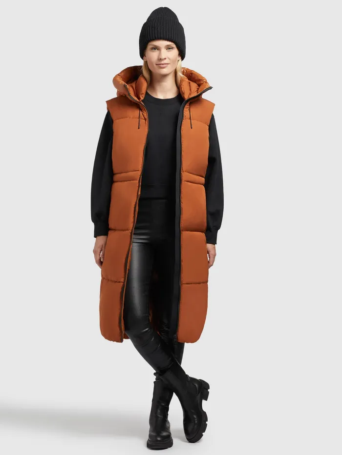 Quilted Vests Women KHUJO Weste ALVA Orangebraun Orangebraun