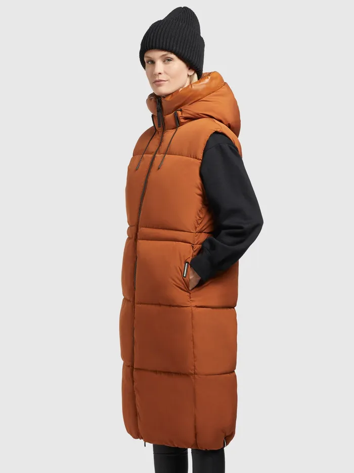 Quilted Vests Women KHUJO Weste ALVA Orangebraun Orangebraun