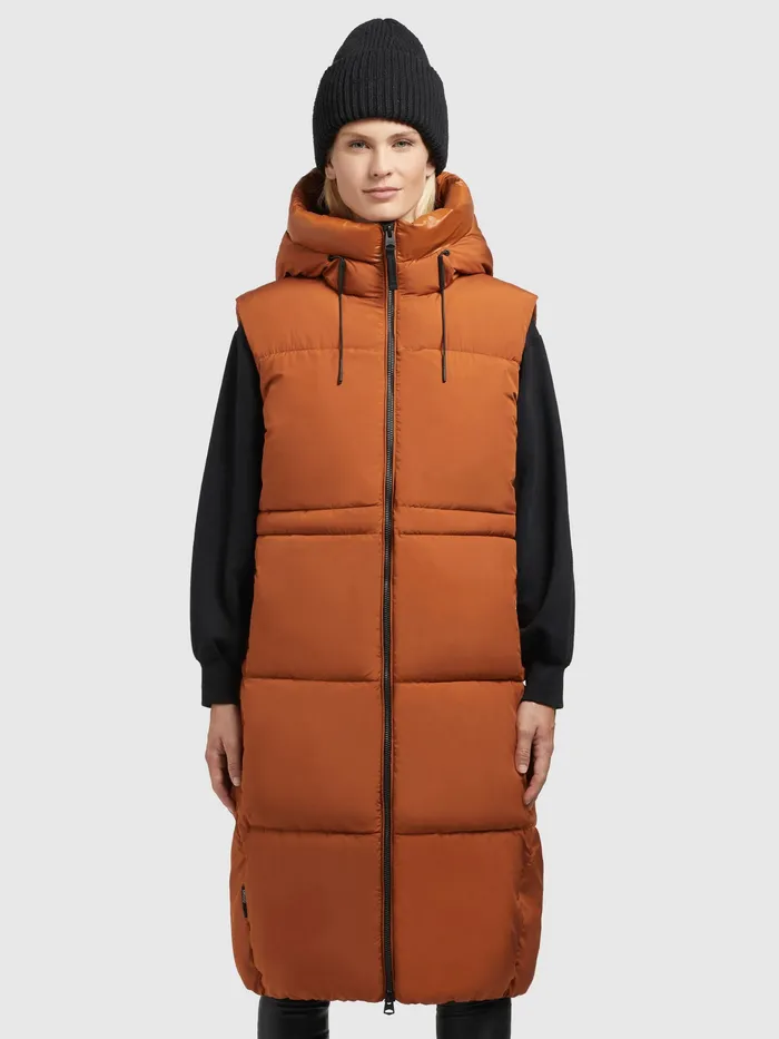 Quilted Vests Women KHUJO Weste ALVA Orangebraun Orangebraun