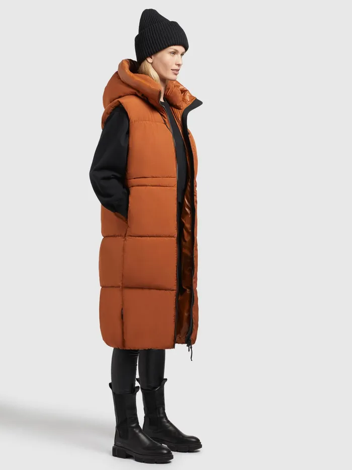 Quilted Vests Women KHUJO Weste ALVA Orangebraun Orangebraun
