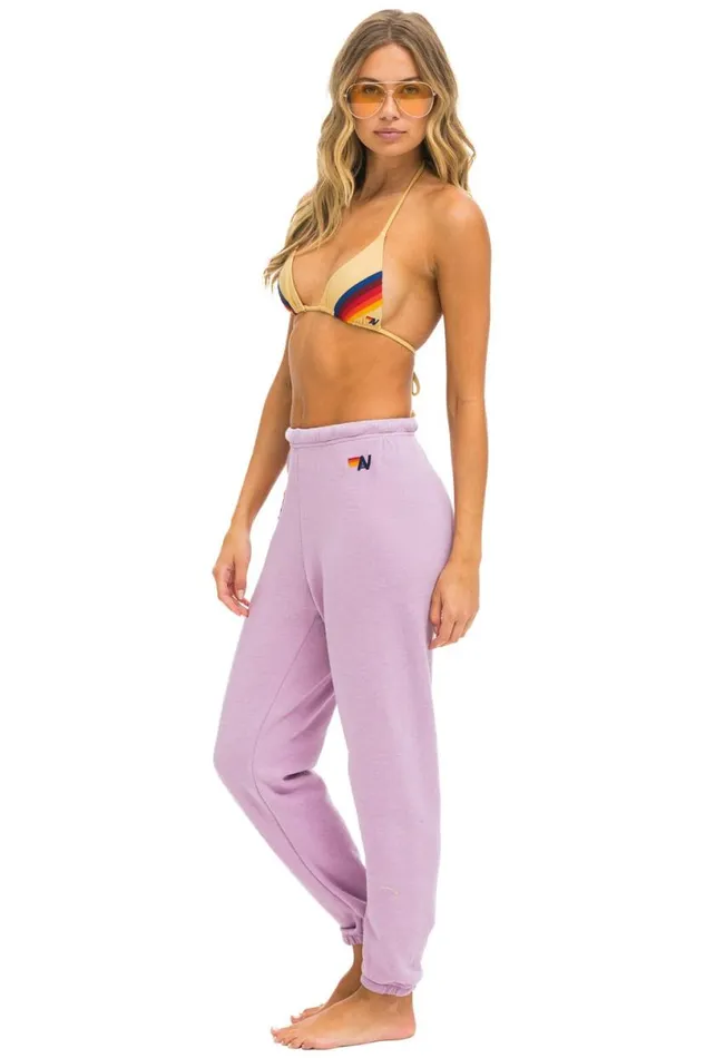 Rainbow Heart Stitch Sweatpants 8211 Mauve Women Aviator Nation Sweatpants