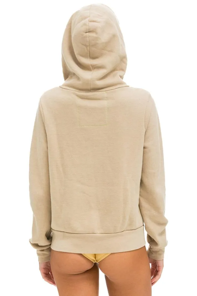 Rainbow Heart Stitch Zip Hoodie 8211 Sand WomenMen Aviator Nation Hoodies