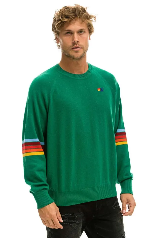 Rainbow Stripe Sleeve Unisex Cashmere Light Sweater 8211 Amazon Men Aviator Nation Sweatshirts