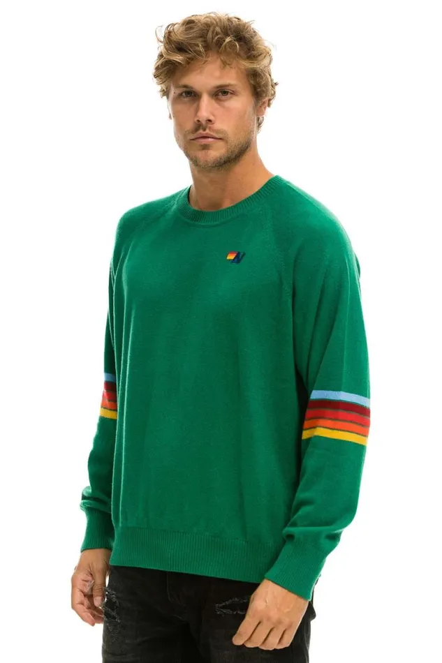 Rainbow Stripe Sleeve Unisex Cashmere Light Sweater 8211 Amazon Men Aviator Nation Sweatshirts