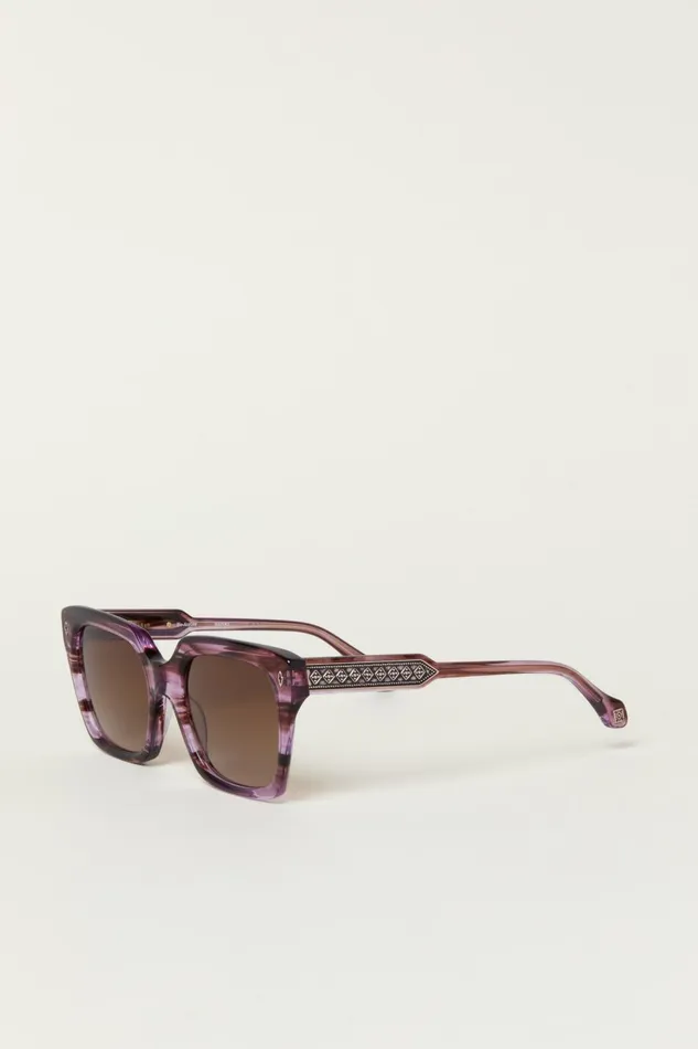Rectangular Sunglasses Laia Brown Women Baandsh Eyewear