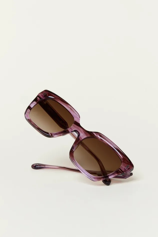 Rectangular Sunglasses Laia Brown Women Baandsh Eyewear
