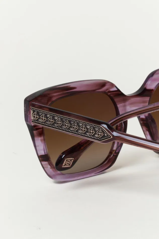 Rectangular Sunglasses Laia Brown Women Baandsh Eyewear