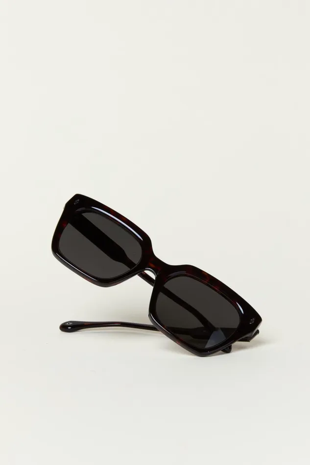 Rectangular Sunglasses Laia Brown Women Baandsh Eyewear