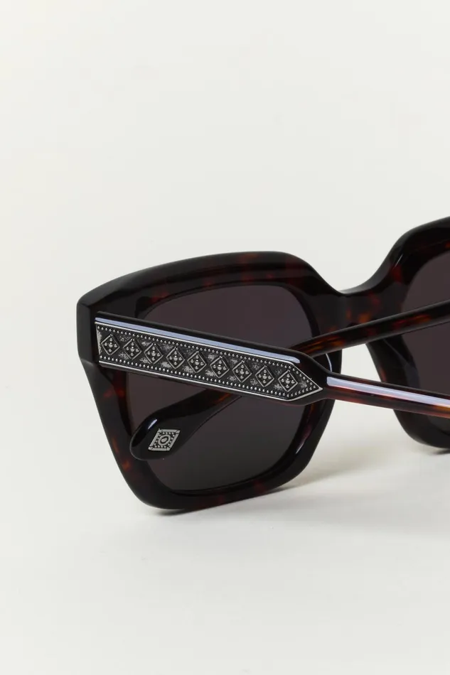 Rectangular Sunglasses Laia Brown Women Baandsh Eyewear