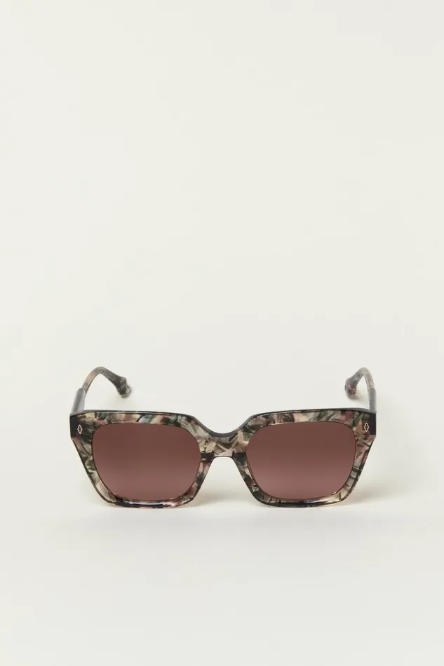 Rectangular Sunglasses Laia Brown Women Baandsh Eyewear