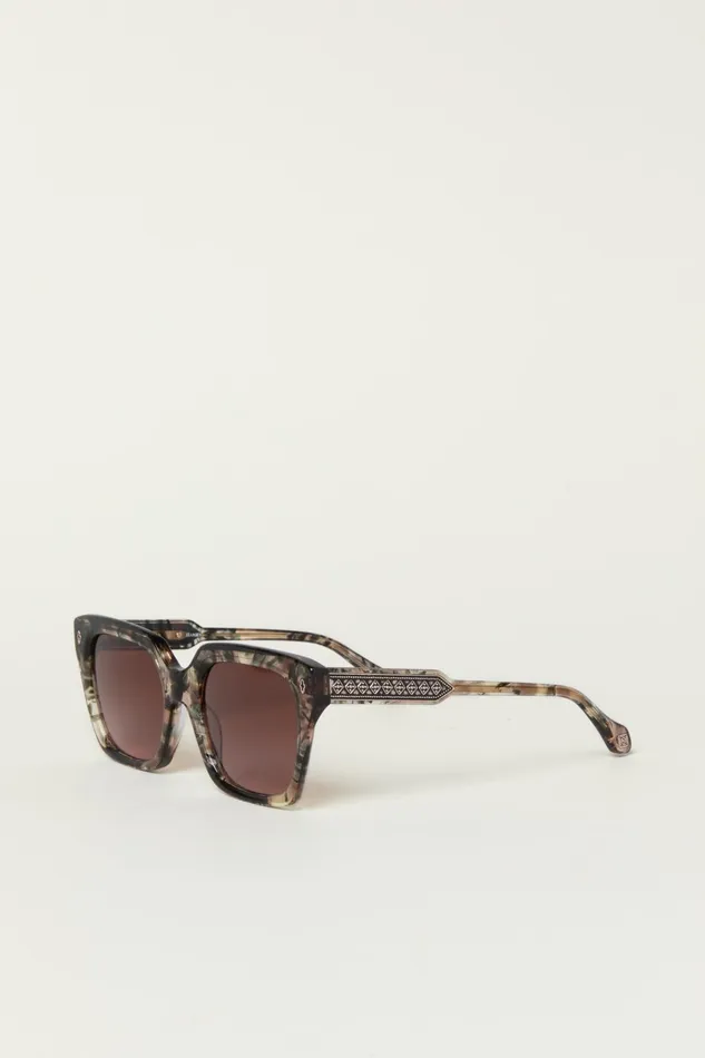 Rectangular Sunglasses Laia Brown Women Baandsh Eyewear