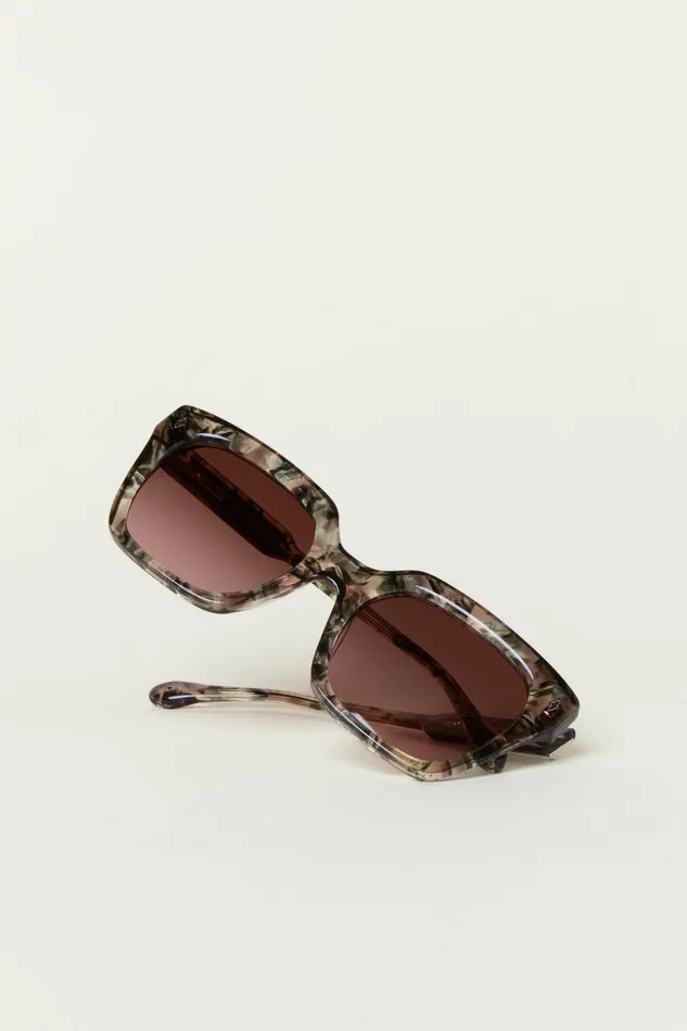 Rectangular Sunglasses Laia Brown Women Baandsh Eyewear