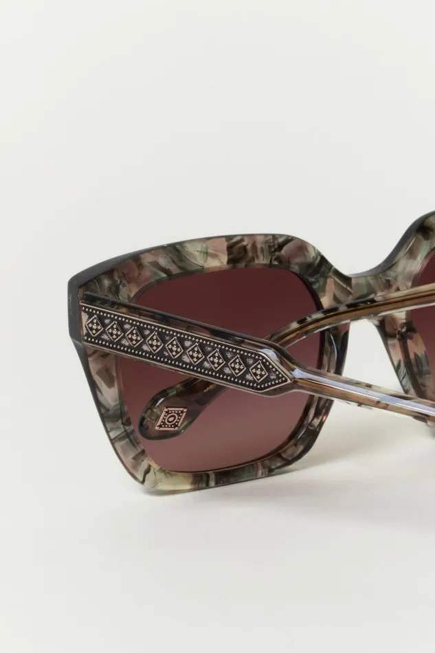 Rectangular Sunglasses Laia Brown Women Baandsh Eyewear
