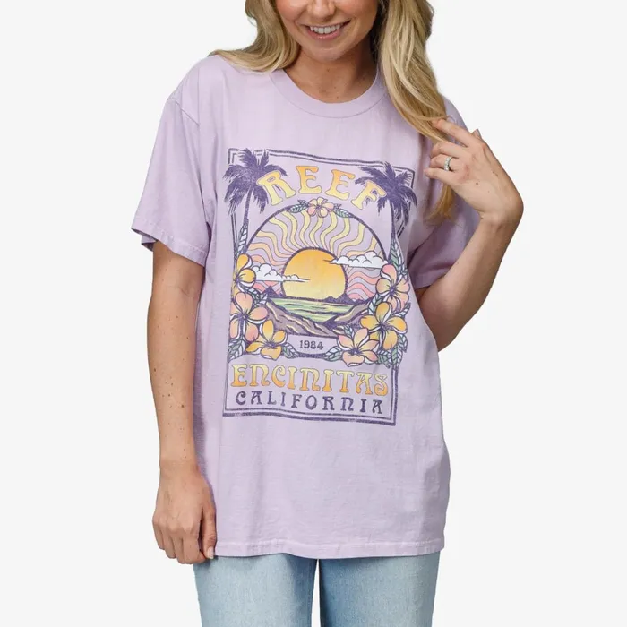 Reef Boyfriend Tee Lavendar Frost Women TShirts Tanks and Dresses