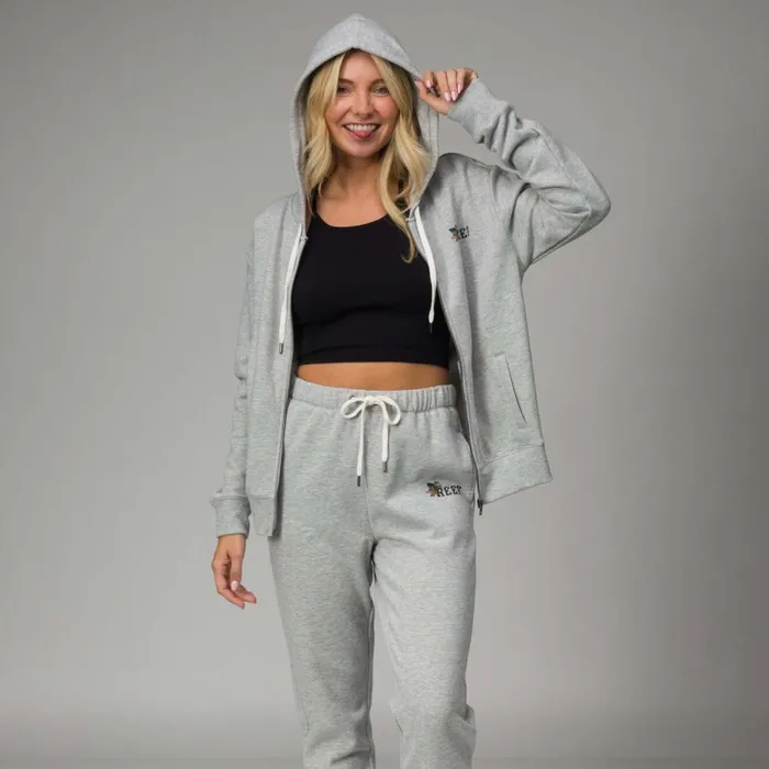 Reef Brittany Fleece Full Zip Heather Grey Women Tops