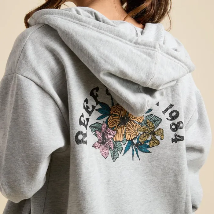 Reef Brittany Fleece Full Zip Heather Grey Women Tops