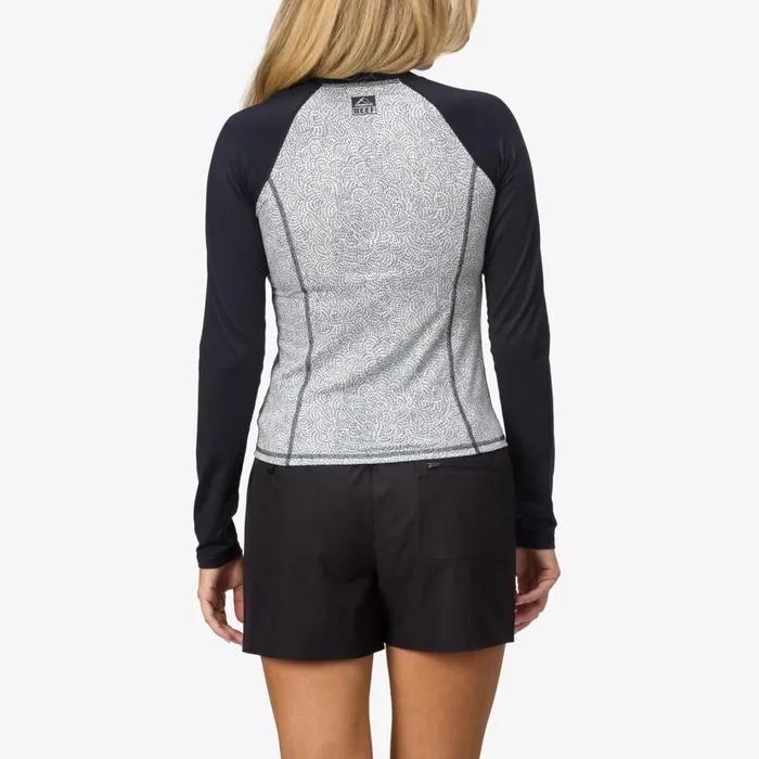 Reef Crest Zip Up Long Sleeve Surf Shirt Upf 40 Marshmallow Lines Women Tops Reef Crest Zip Up Long Sleeve Surf Shirt Upf 40 Marshmallow Lines Women Tops