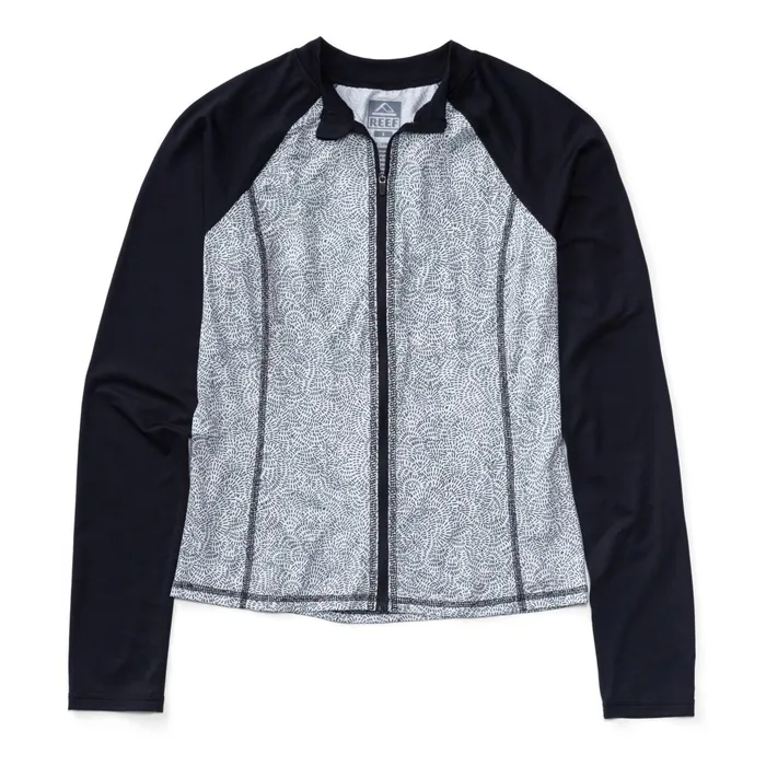 Reef Crest Zip Up Long Sleeve Surf Shirt Upf 40 Marshmallow Lines Women Tops Reef Crest Zip Up Long Sleeve Surf Shirt Upf 40 Marshmallow Lines Women Tops