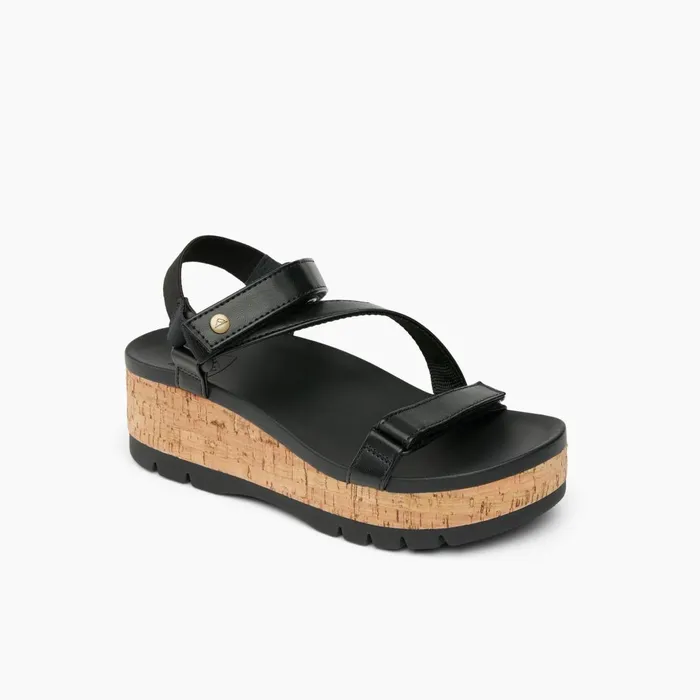 Reef Vista Higher Luna Black Cork Women Sandals