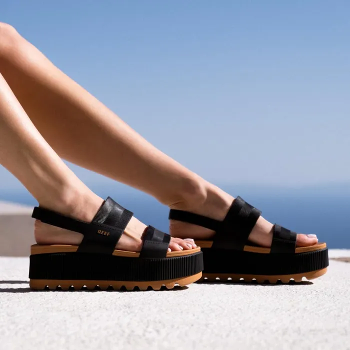 Reef Water Vista Higher Black Cognac Women Sandals Reef Water Vista Higher Black Cognac Women Sandals