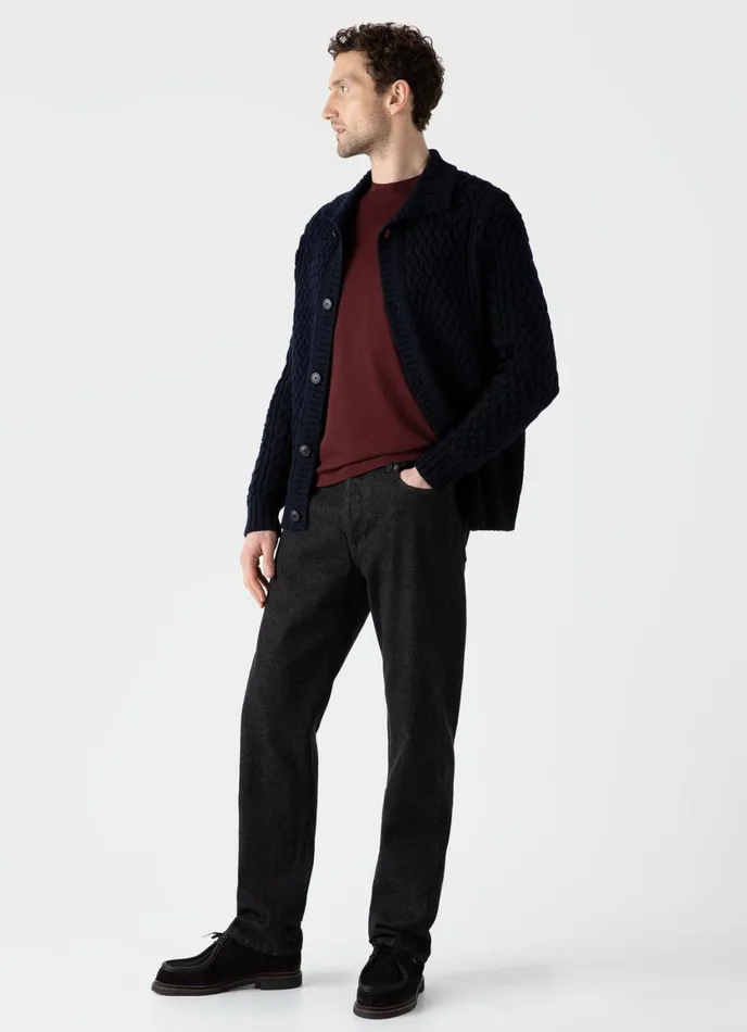 Regular Fit Jean Black Denim Wash Men SUNSPEL Pants