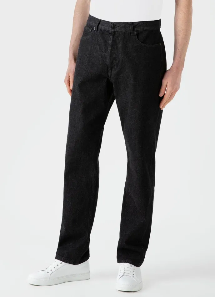 Regular Fit Jean Black Denim Wash Men SUNSPEL Pants
