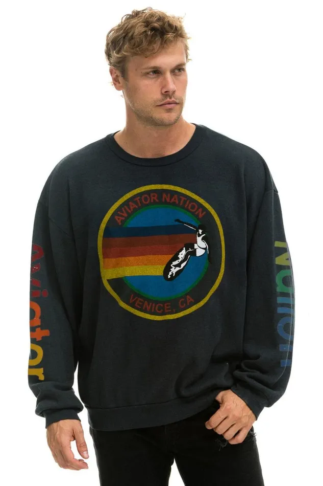 Relaxed Crew Sweatshirt 8211 Charcoal WomenMen Aviator Nation Sweatshirts