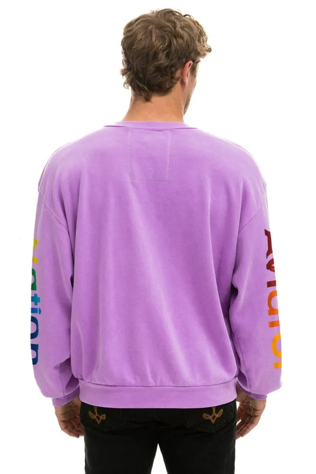 Relaxed Crew Sweatshirt 8211 Neon Purple WomenMen Aviator Nation Sweatshirts
