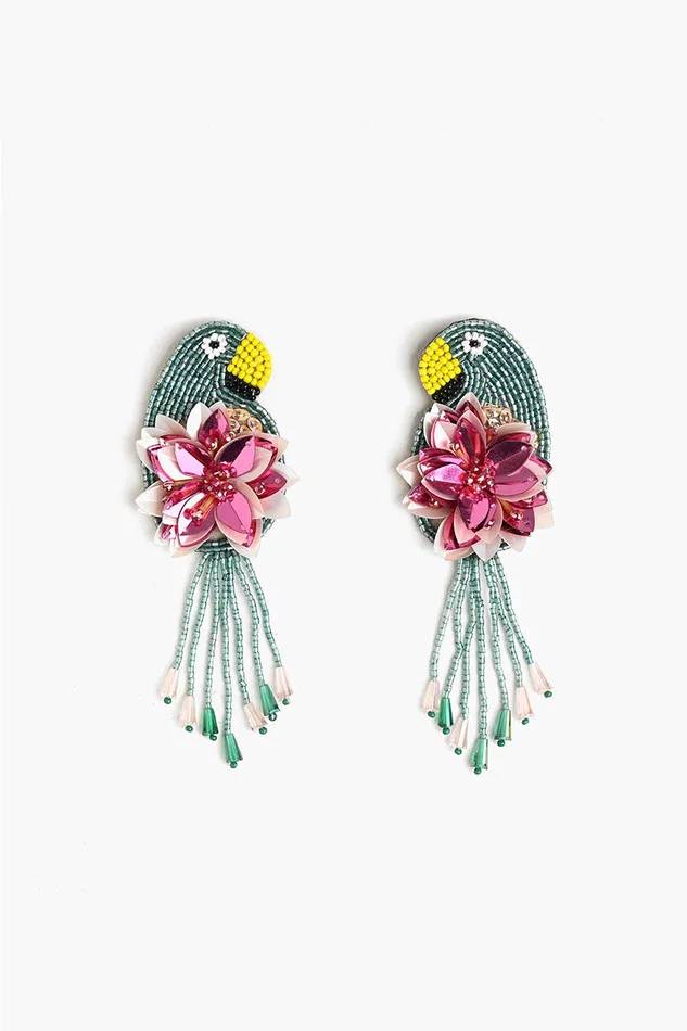 Retro Parrot Beaded Earrings Women Earrings America and Beyond