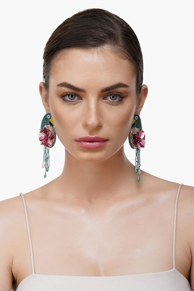 Retro Parrot Beaded Earrings Women Earrings America and Beyond