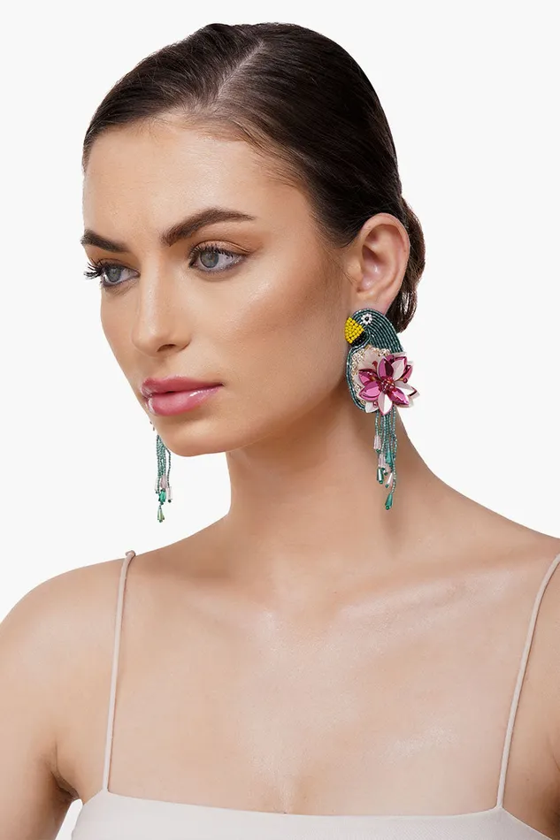 Retro Parrot Beaded Earrings Women Earrings America and Beyond