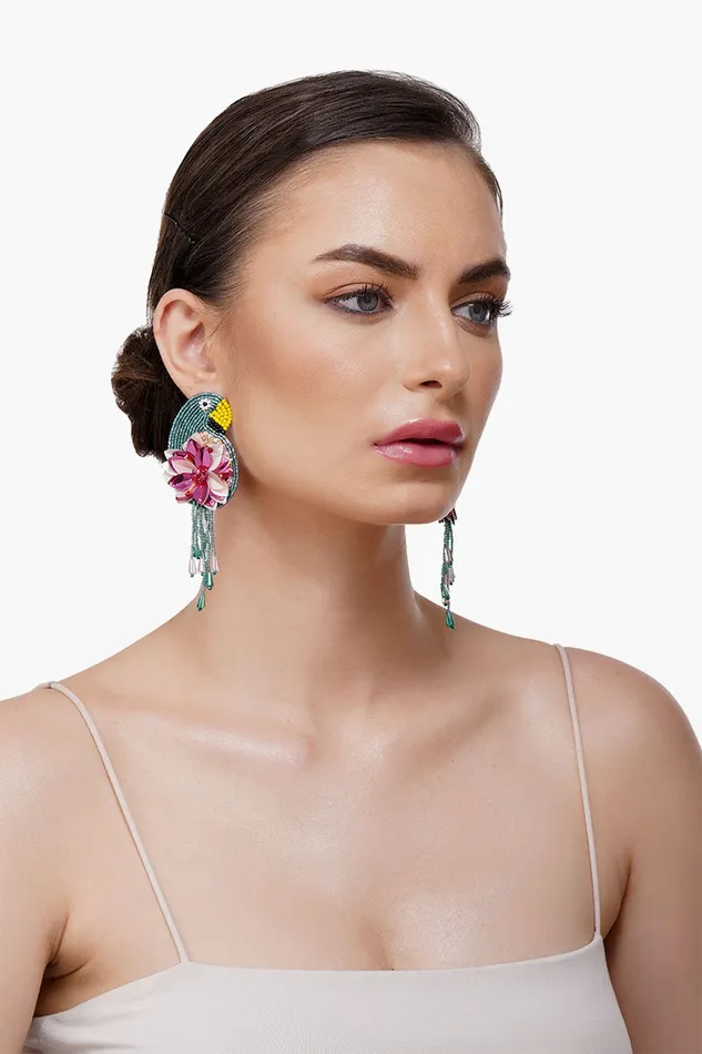Retro Parrot Beaded Earrings Women Earrings America and Beyond