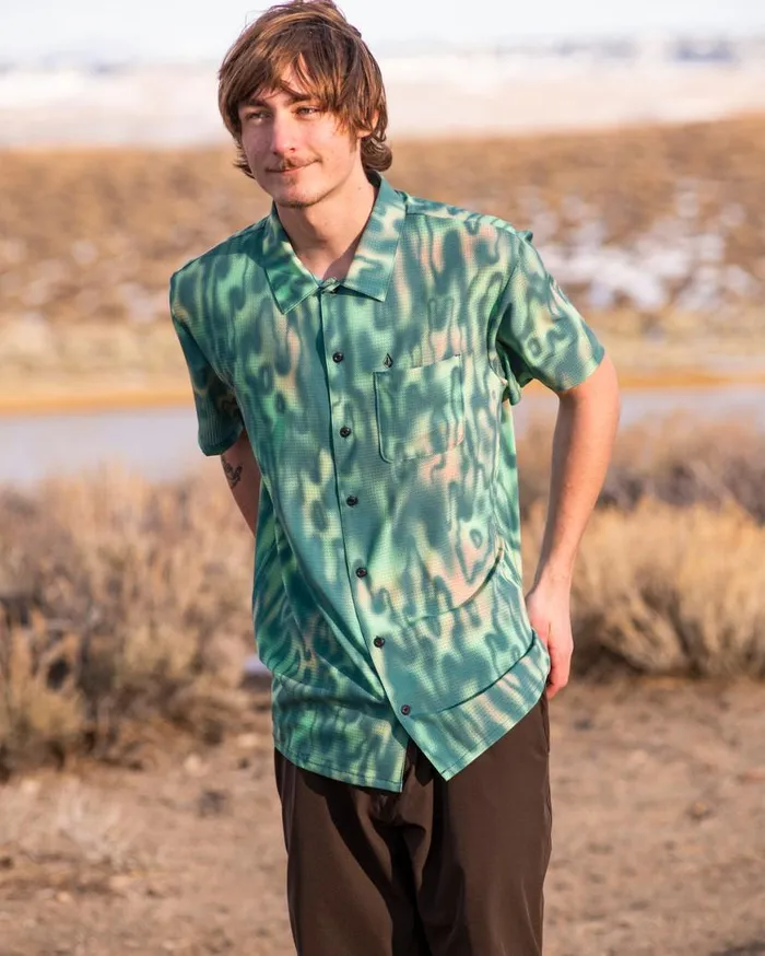 Ridgestone Short Sleeve Shirt 8211 Mysto Green Mens Volcom Golf